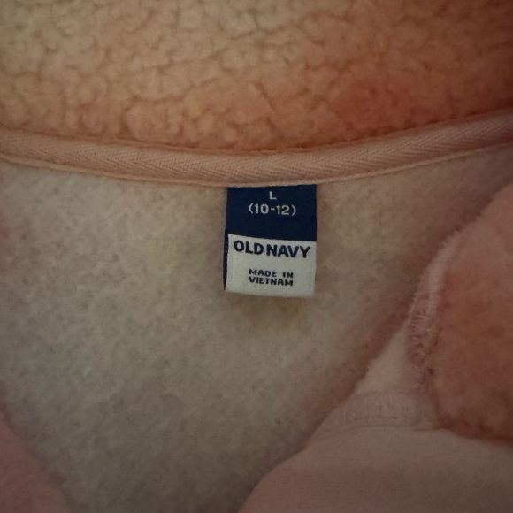 Old Navy Girls Pink Tie Dye 1/4 Zip Pullover Fuzzy Jacket: 10/12 - Picture 4 of 6